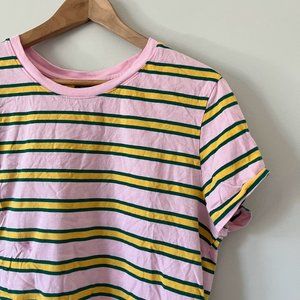 Wild Fable Cropped Crew Neck Striped Sort Sleeve Top